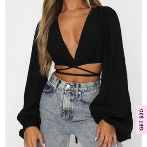 Long sleeve open top